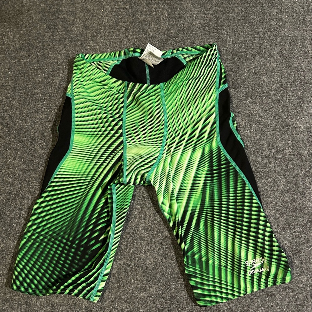 Speedo Kids Green and Black Swim Trunks - Picture 1 of 6